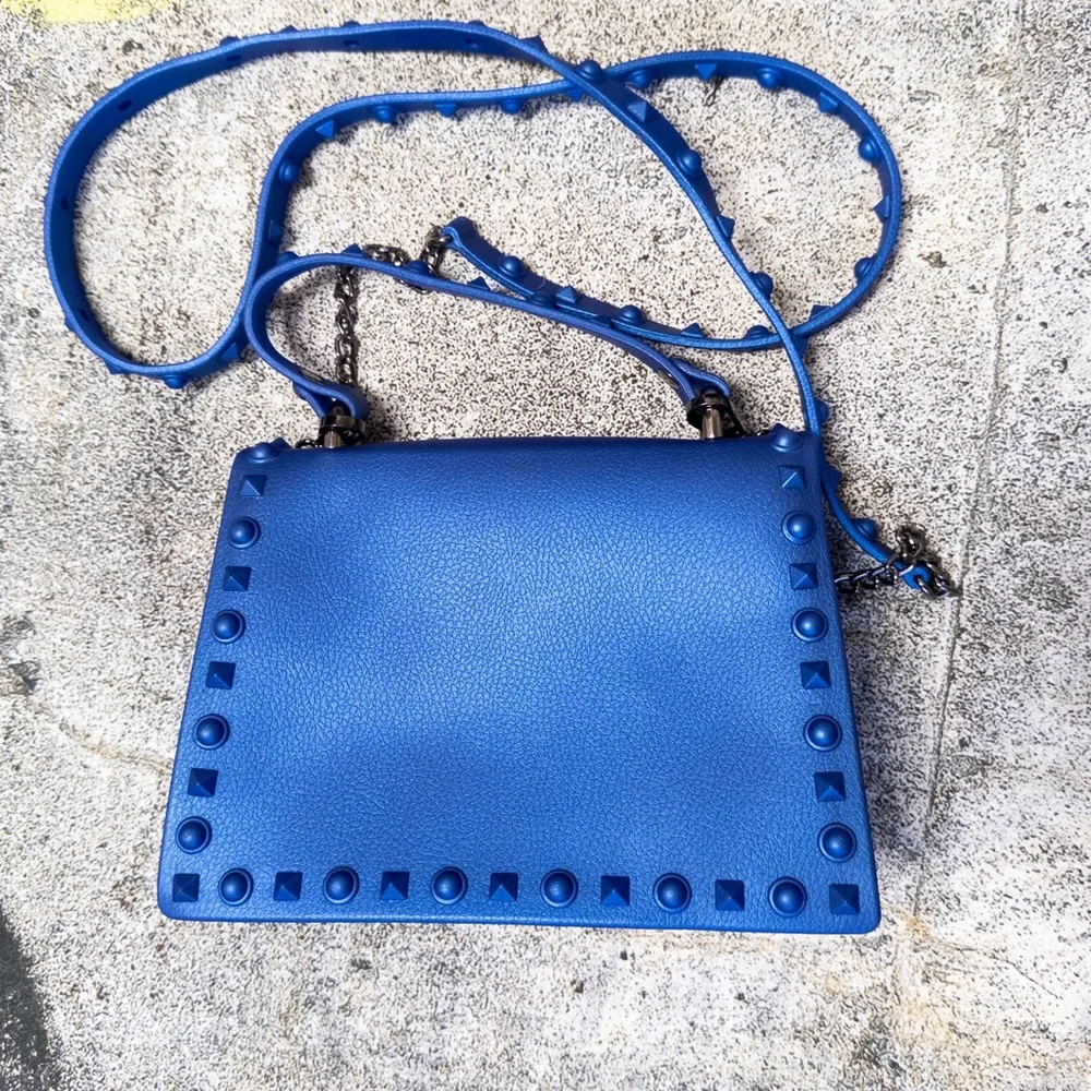 Blue Jelly Studded Crossbody Bag‎